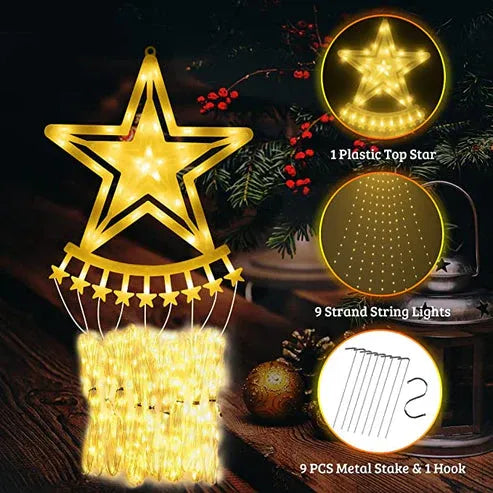 CASCADA ESTELAR SOLAR- 200 COMBINACIONES DE LUCES