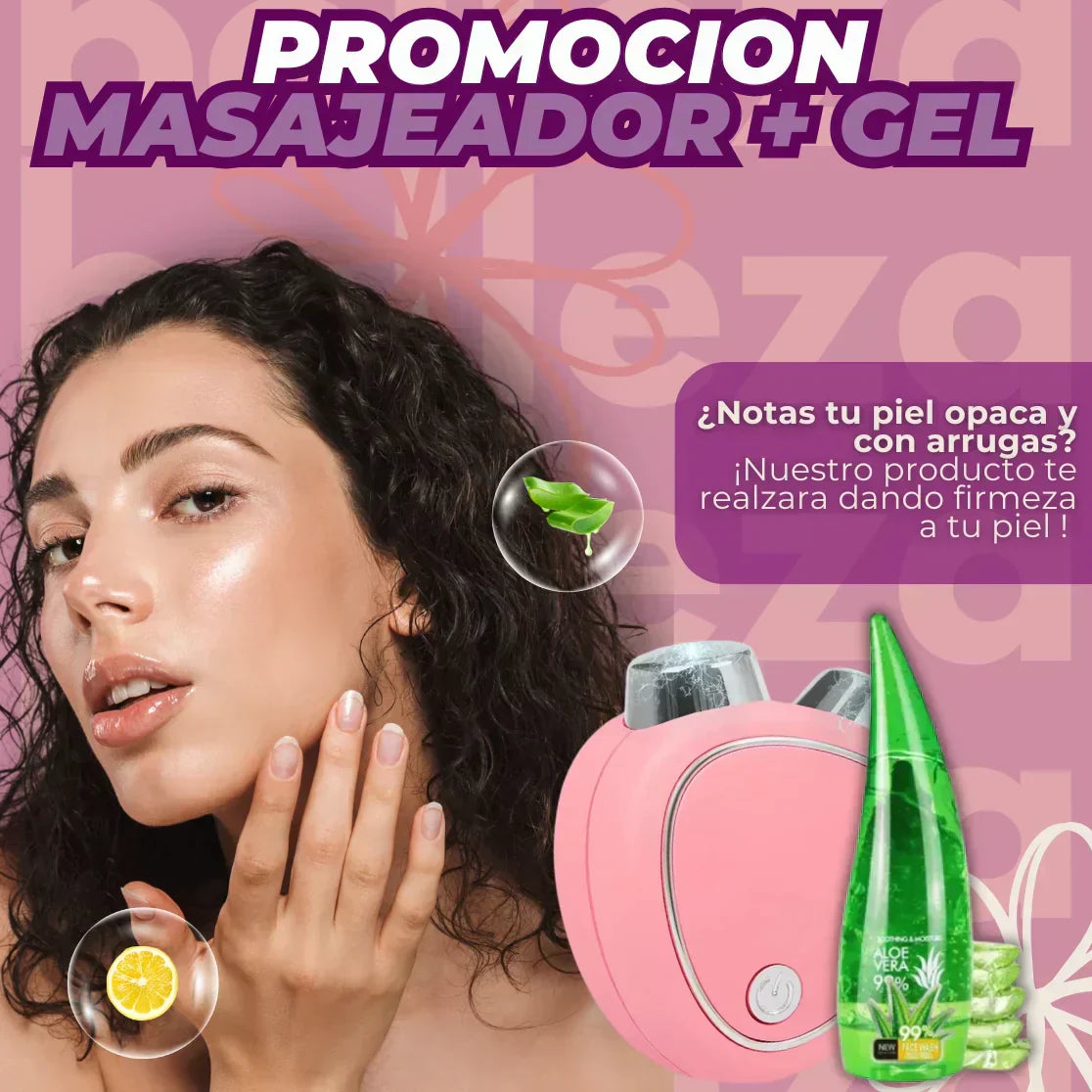 Masajeador facial microcorriente + Gel aloe vera (GRATIS)🌺