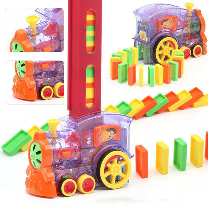 JUGUETE TREN DOMINO AUTOMATICO- 100 PIEZAS DE DOMINO🚂